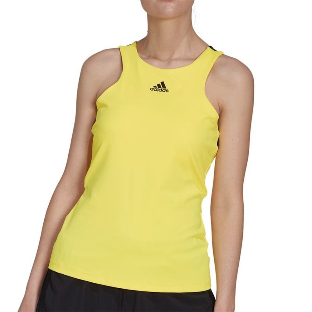 Adidas Women's TENNIS PICKLEBALL Y-TANK TOP YELLOW Integrated Bra HP0721